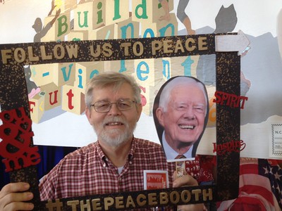 2019 Peace Booth. Wayne Cornelius & President Jimmy Carter