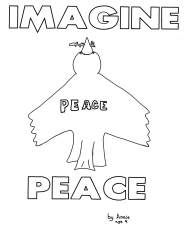 Imagine Peace (dove) coloring sheet