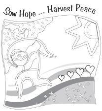 Sow Hope Harvest Peace coloring sheet